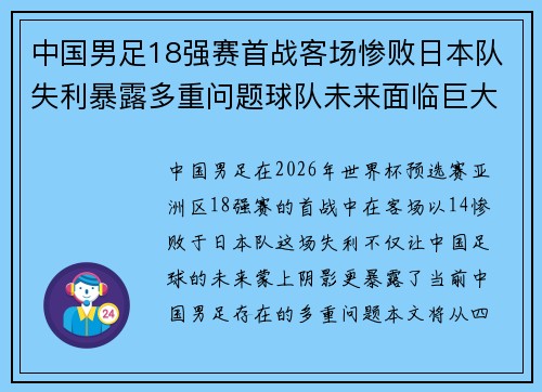 中国男足18强赛首战客场惨败日本队失利暴露多重问题球队未来面临巨大挑战